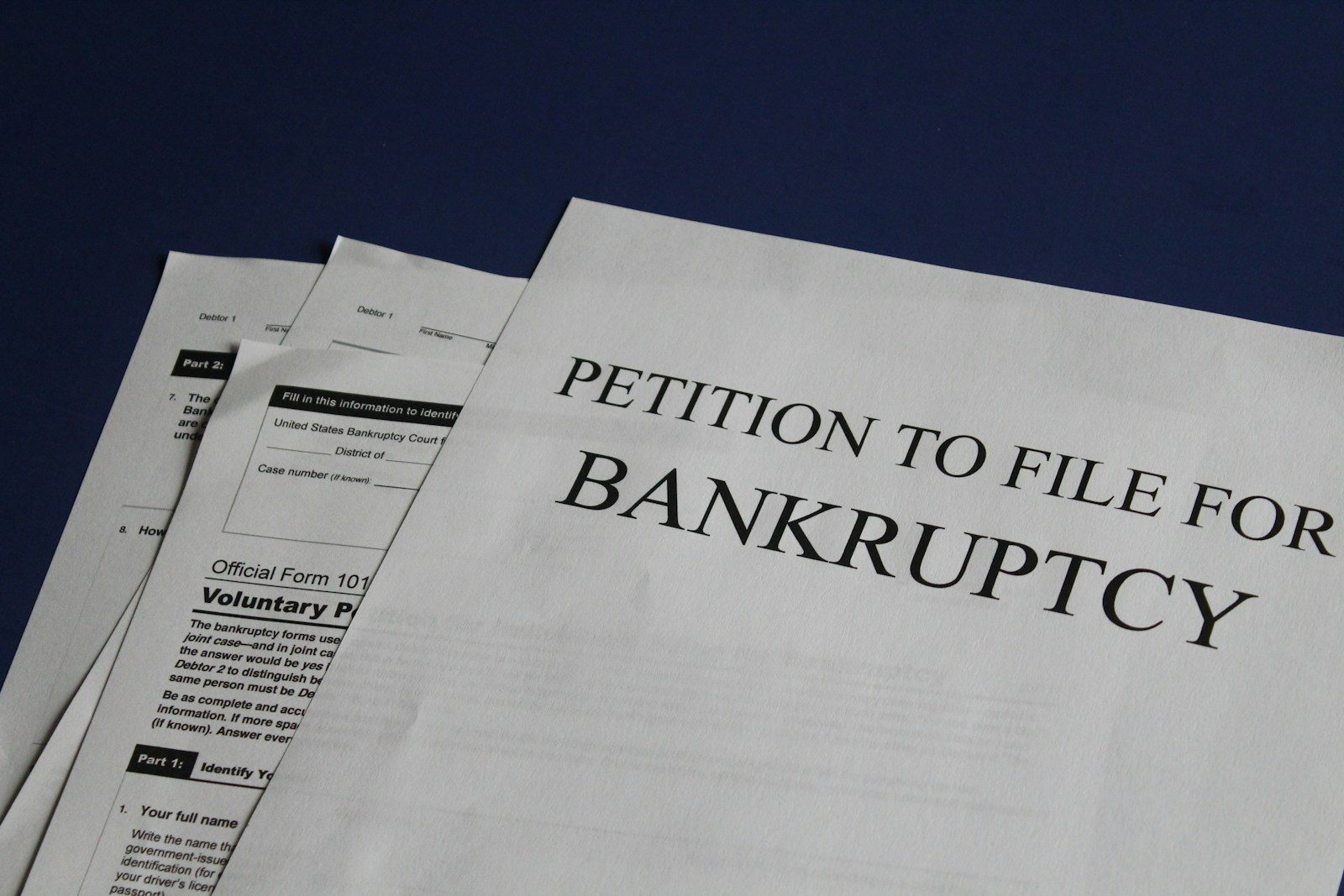 Photo by Melinda Gimpel Petition to File For Bankruptcy